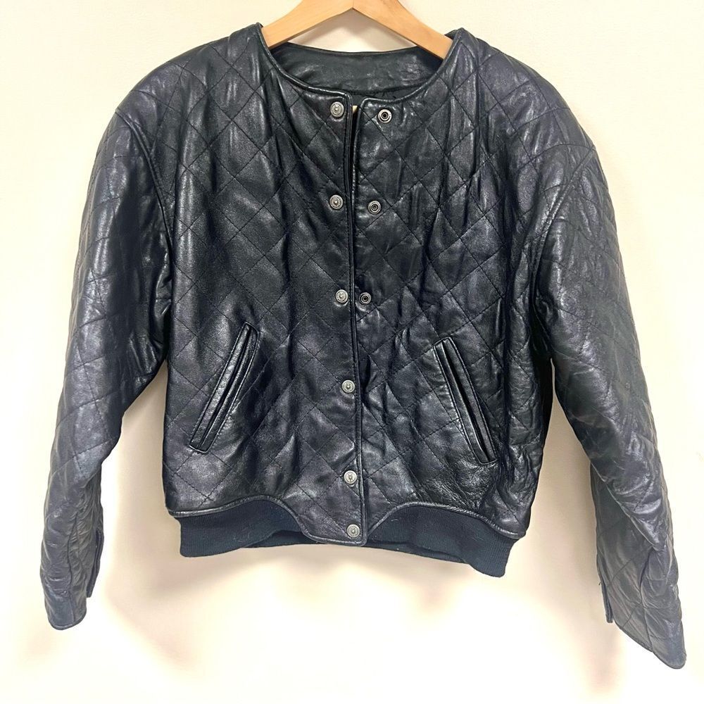Express vintage bomber leather Jacket sm